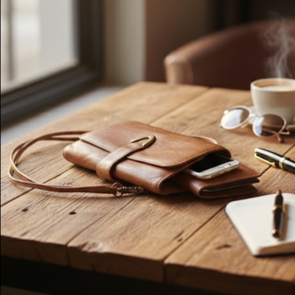 Boulder Ridge soft leather wallet/ phone case crossbody bag